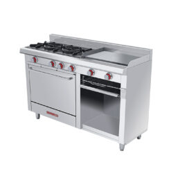 CORIAT EC-3-H-GRILL PETIT Estufa a Gas 3 Fuegos, Plancha, Gratinador con Horno Petit