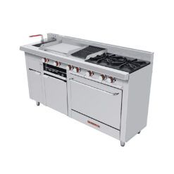 CORIAT MULTIPLE TURBO PETIT Estufa a Gas 2 Fuegos, Plancha, Asador, Freidor, Gratinador y Horno